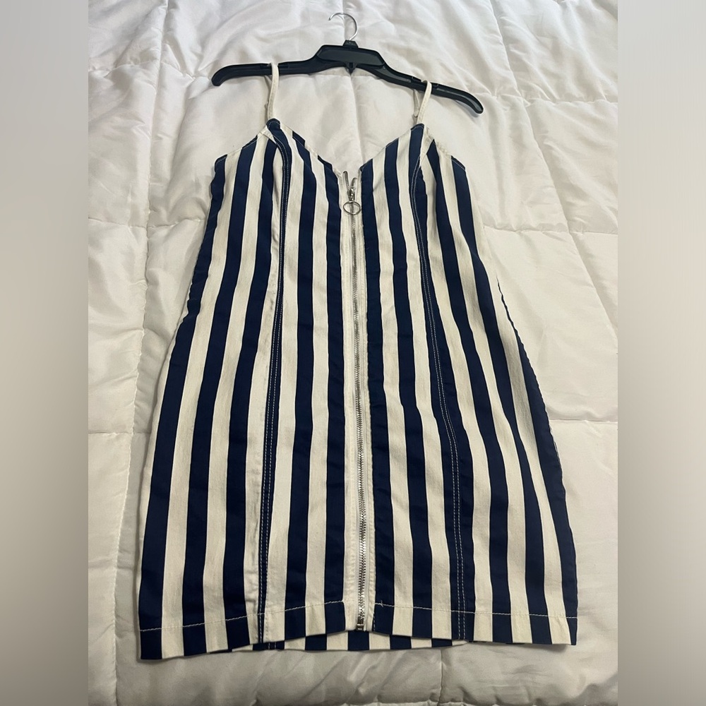 Striped Blue and White Dress